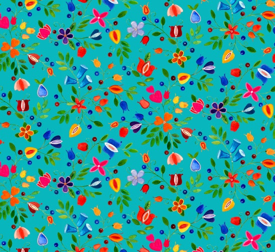 Elizabeth's Studio - Pride by Daniel Ramirez (Saginaw), Small Floral, Turquoise
