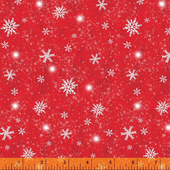 Windham Fabrics - Snow Day, Snow Storm, Red