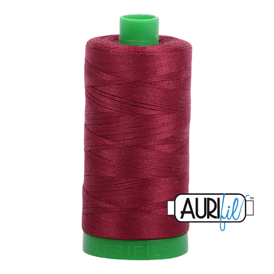 Aurifil Thread 40wt - 2460 Dark Carmine Red, 1000m Spool