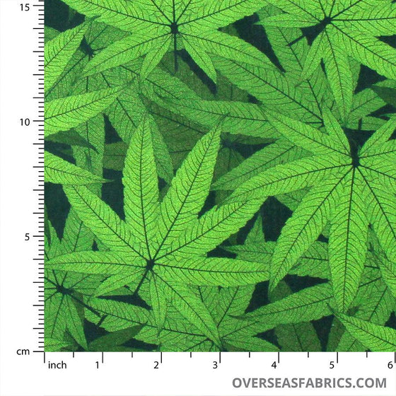 Blank Quilting - Herban Sprawl, Cannabis Leaf Allover, Green