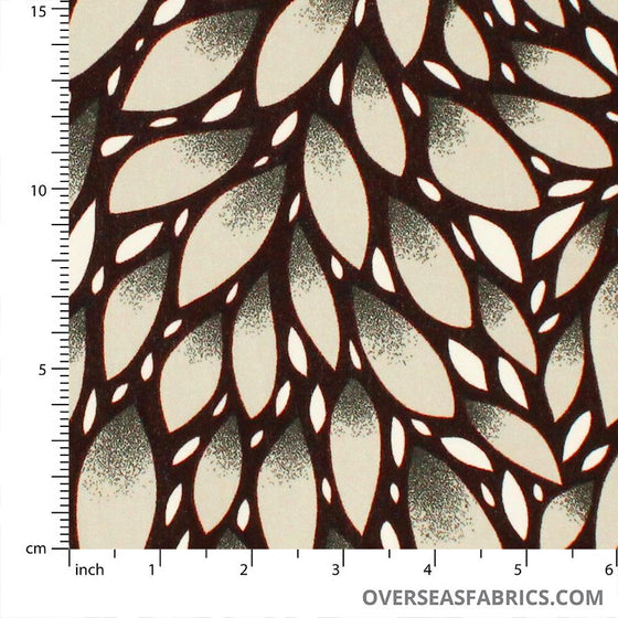 Dress Crepe 60" (Fall 2021) - Design 02, Butterfly Wings, Brown