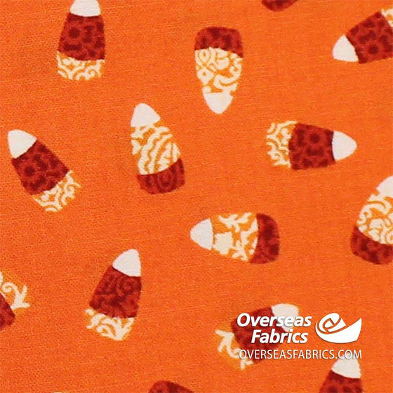 StudioE Fabrics - Spooky Night, Damask Candy Corn, Orange