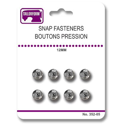 Tailorform - Snap Fasteners, Silver, 12mm