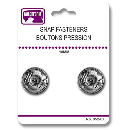 Tailorform - Snap Fasteners, Silver, 18mm