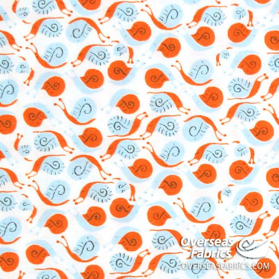 Windham Fabrics - Heather Ross 20th Anniversary, Orange Snails