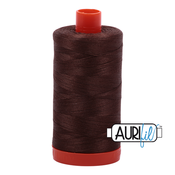 Aurifil Thread 50wt - 1285 Medium Bark, 1300m Spool
