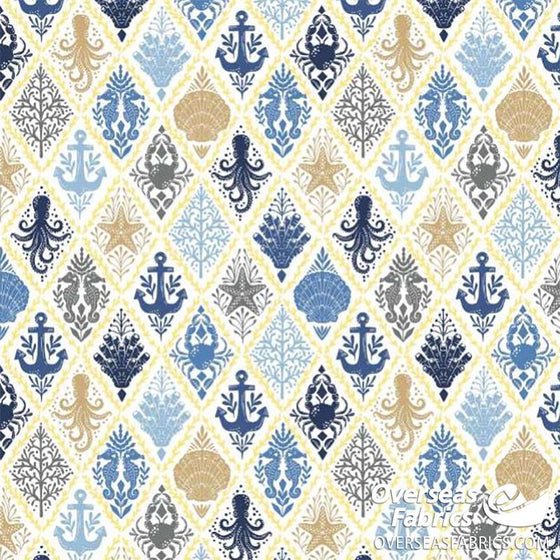 Bryant Outdoor Fabric 54" (Courtyard 2021) -  Cloister, Sail Blue