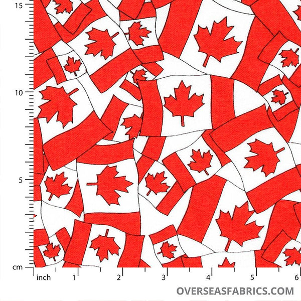 Canadiana Quilting Cotton Canada Flag, Red Overseas Fabrics
