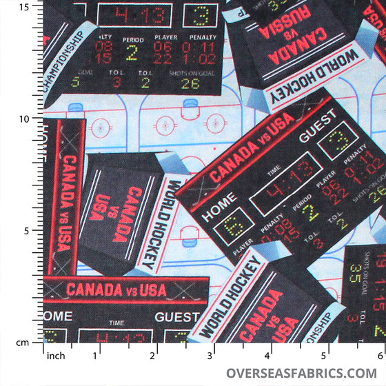 Quilters Choice - Canada's Game 2, Hockey Scoreboard, Blue