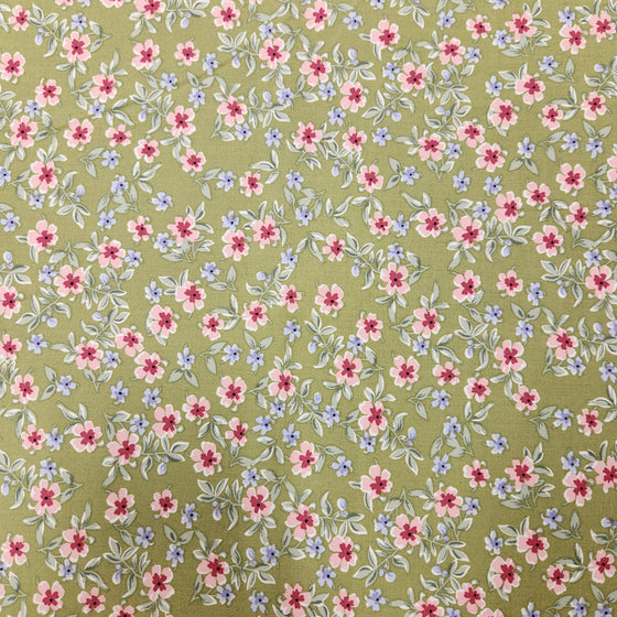 Dress Rayon 60" - Design 11, Busy Florals, Green (Summer 2023)