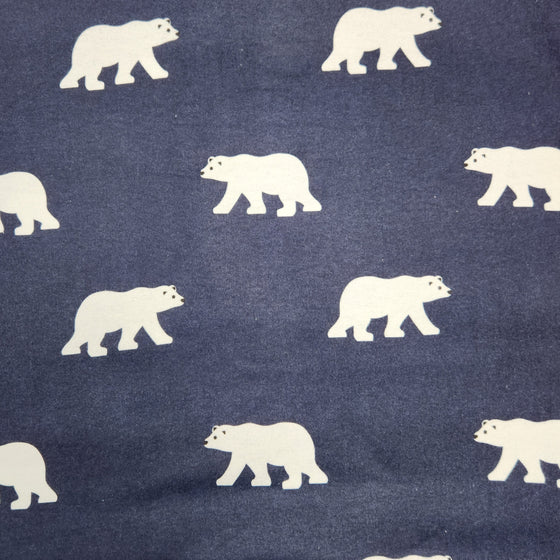 Flannelette Print 45" - Polar Bears, Navy Blue (Summer 2023)