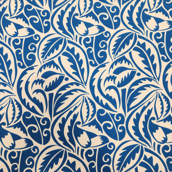Dress Cotton 60" - Design 12, Abstract Floral, Blue (Summer 2023)