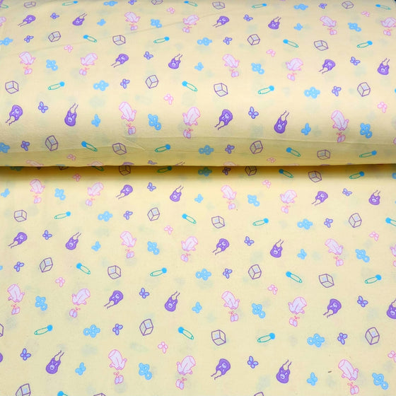 Flannelette Print 45" - Baby Items, Yellow (Winter 2023)