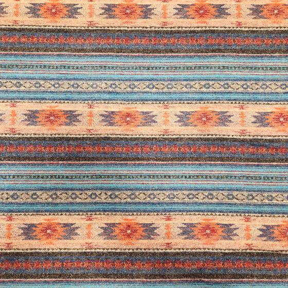 Aztec Wool 60" - Southwest Stripe, Turquoise Orange