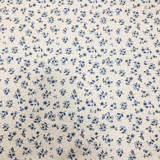 Dress Cotton 60" - Design 04, Adorable Florals, Blue (Winter 2023)