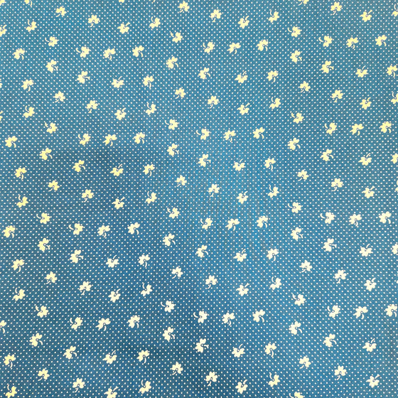 Dress Cotton 60" - Design 03, Floral Polka Dots, Blue (Winter 2023)