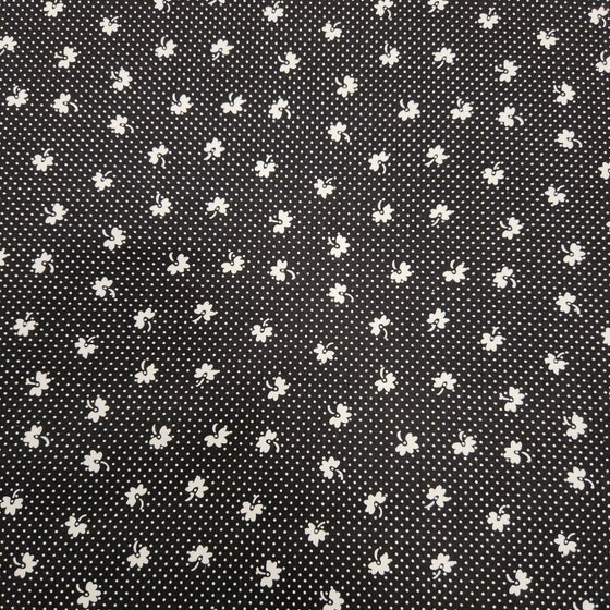 Dress Cotton 60" - Design 03, Floral Polka Dots, Black (Winter 2023)