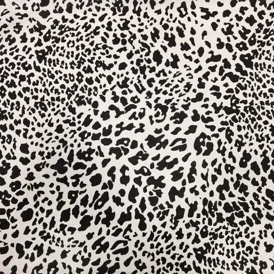 100% Cotton Sheeting 100" - Black Leopard, White