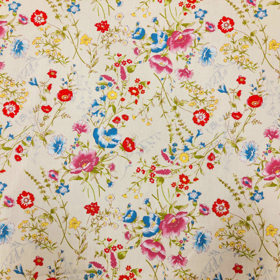 Dress Cotton 60" - Design 01, Spring Garden, Cream (Spring 2024)