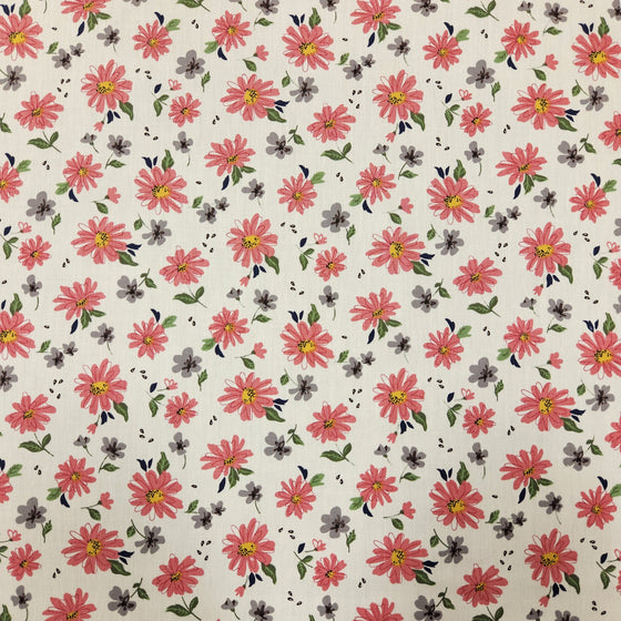 Dress Cotton 60" - Design 04, Daisy Sketches, Pink (Spring 2024)