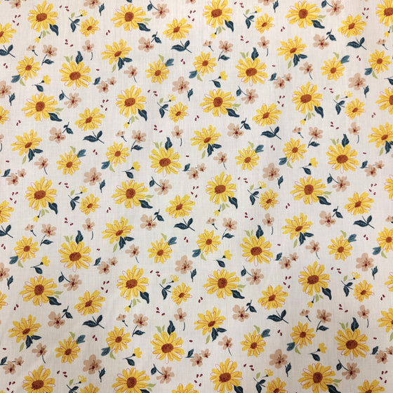 Dress Cotton 60" - Design 04, Daisy Sketches, Yellow (Spring 2024)