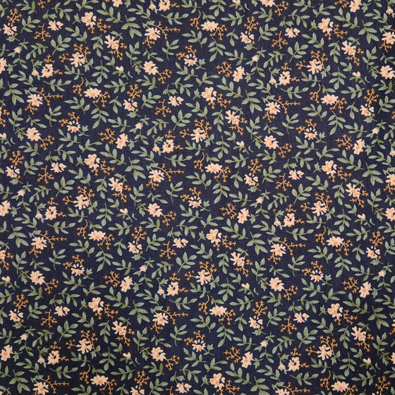 Dress Cotton 60" - Design 06, Floral Ivy, Navy (Spring 2024)