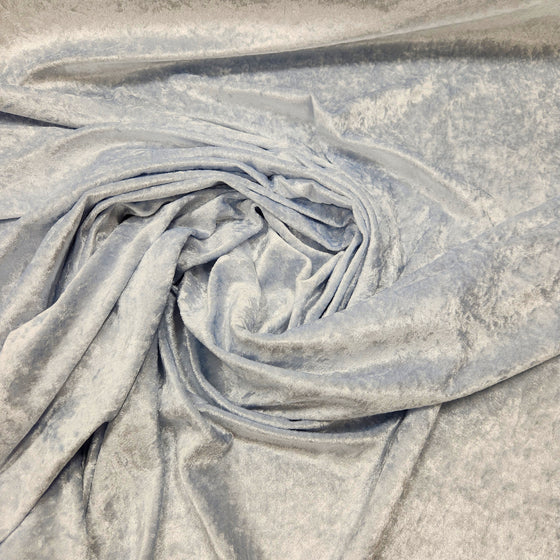 Panne Crushed Velvet 60" - Silver Blue