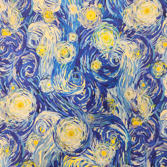 Dress Rayon 60" - Design 01, Starry Night, Royal Blue (Summer 2024)