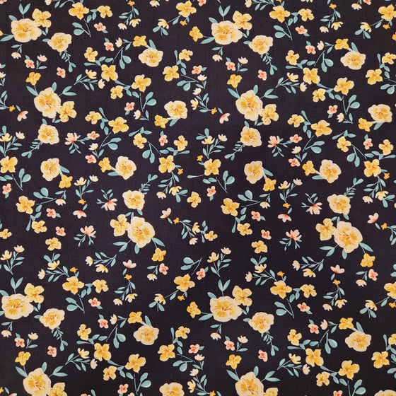 Dress Rayon 60" - Design 02, Small Florals, Navy Blue (Summer 2024)