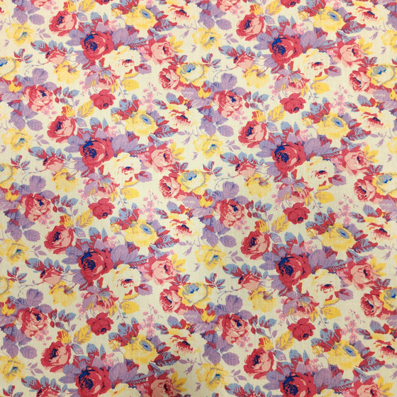 Dress Cotton 60" - Design 01, Two Tone Florals, Red Purple (Fall 2024)