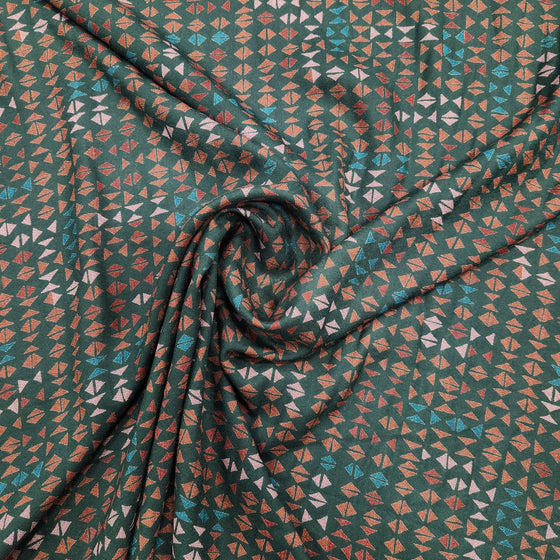 Dress Poly-Viscose 60" - Triangles, Green (Fall 2024)