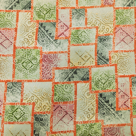 Dress Crepe 45" - Design 02, Henna Tiles, Green (Spring 2025)