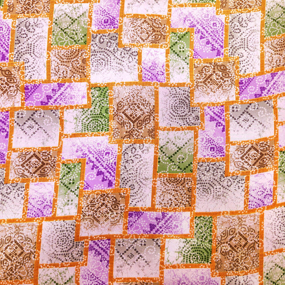 Dress Crepe 45" - Design 02, Henna Tiles, Purple (Spring 2025)