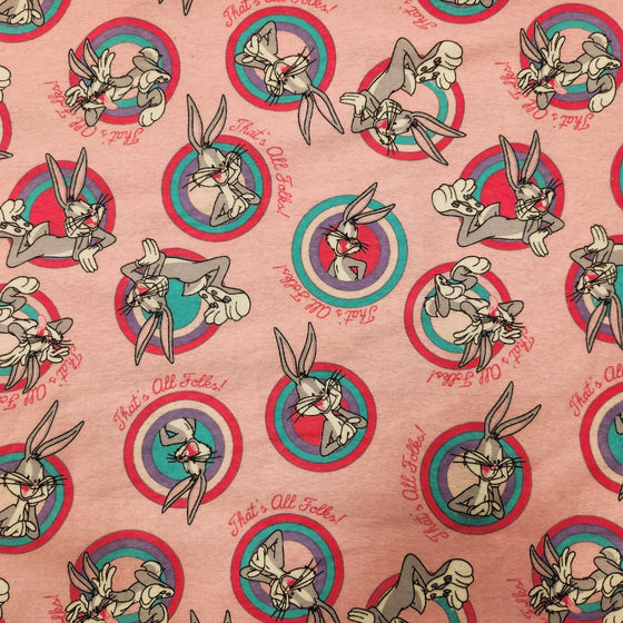 Flannelette Print 45" - Bugs Bunny, Pink (Spring 2025)