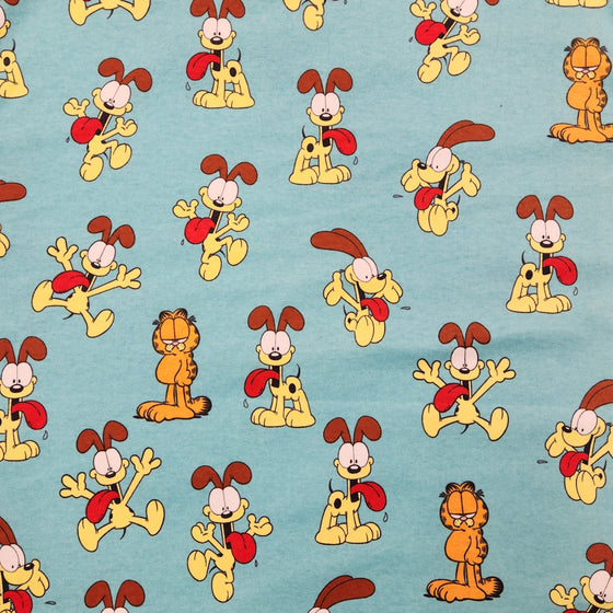 Flannelette Print 45" - Garfield and Odie, Blue (Spring 2025)