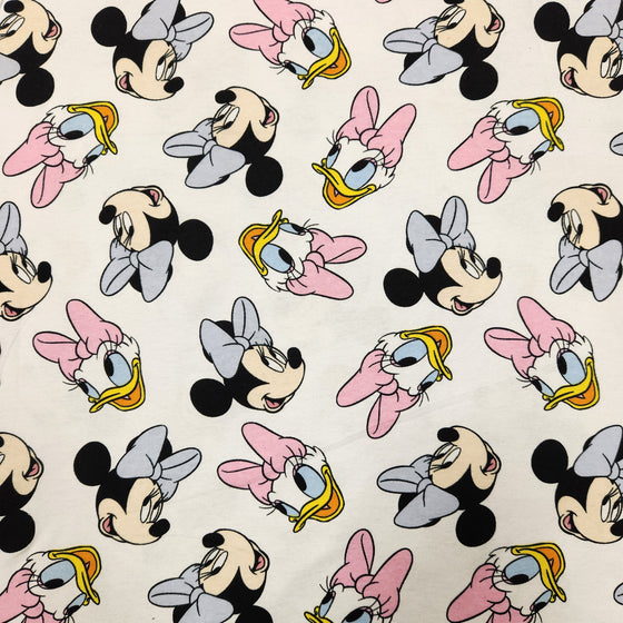 Flannelette Print 45" - Disney, Minnie Mouse & Daisy Duck, White (Spring 2025)