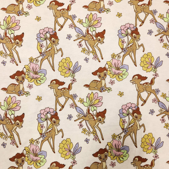 Flannelette Print 45" - Disney's Bambi, Cream Pink (Spring 2025)