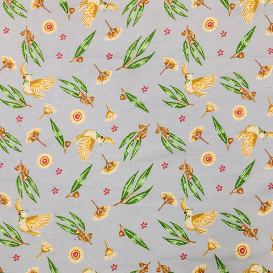 Flannelette Print 45" - Doves, Baby Blue (Spring 2025)