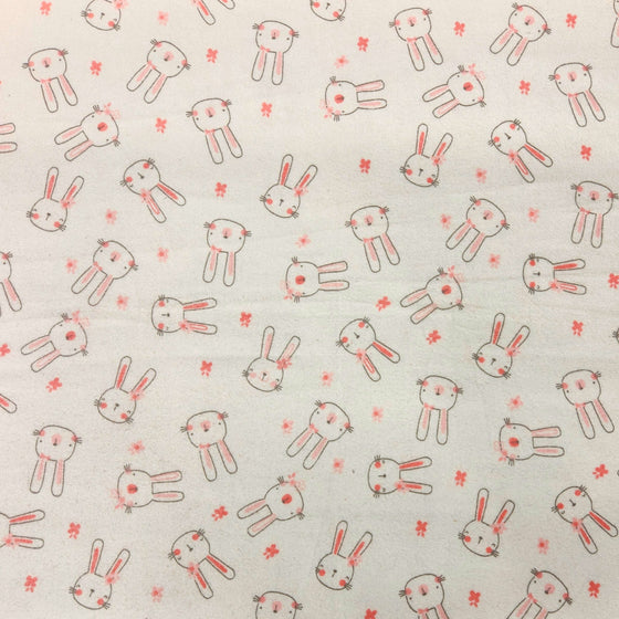 Flannelette Print 45" - Miffy Bunny, White (Spring 2025)