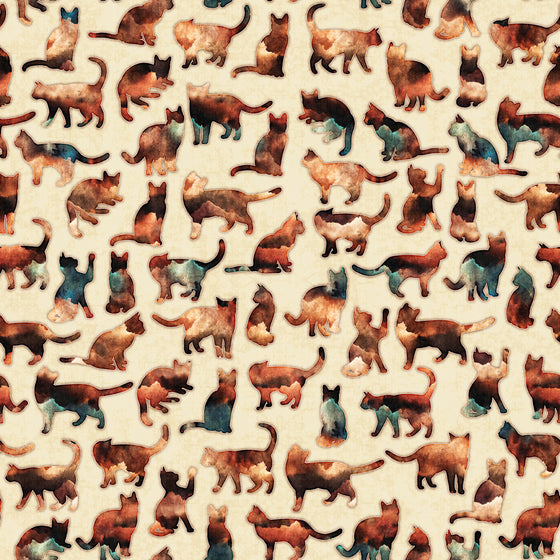 QT Fabrics - Felicity, Cat Silhouettes