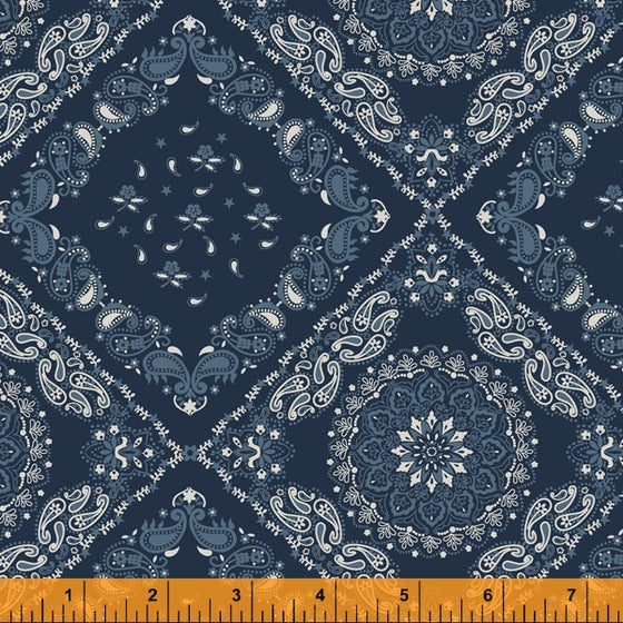Windham Fabrics - Hudson, Bandana, Navy Blue