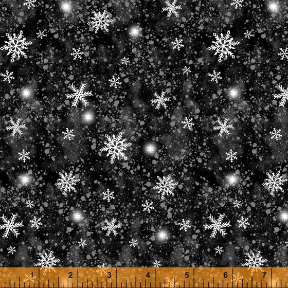 Windham Fabrics - Snow Day, Snow Storm, Night Black