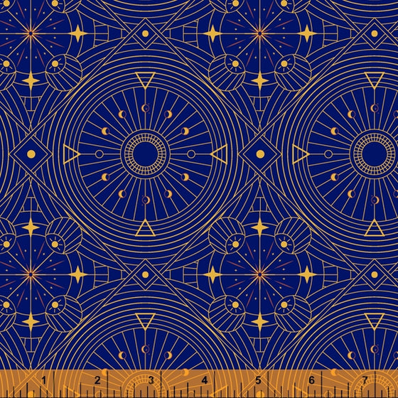 Windham Fabrics - Orbit, Celestial Grid, Blue