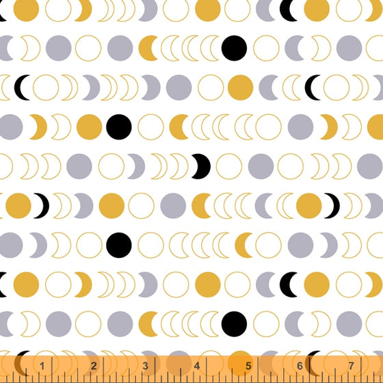 Windham Fabrics - Orbit, Moon Phases, White