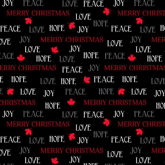 Windham Fabrics - Canadian Christmas 2, Words, Black