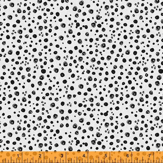 Windham Fabrics - A is for Animals, Scribble Dots, Black