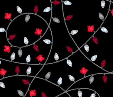 Windham Fabrics - Festive Canada, Festive Lights, Black