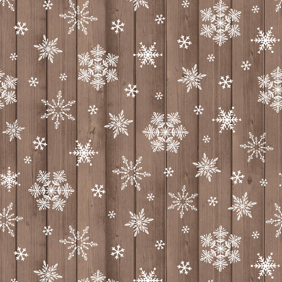 StudioE Fabrics - Chickadee Christmas Choir, Snowflakes, Brown