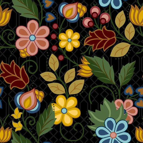 ITEX - Native Floral 4 by Shannon Gustafson (Ojibwe), Black