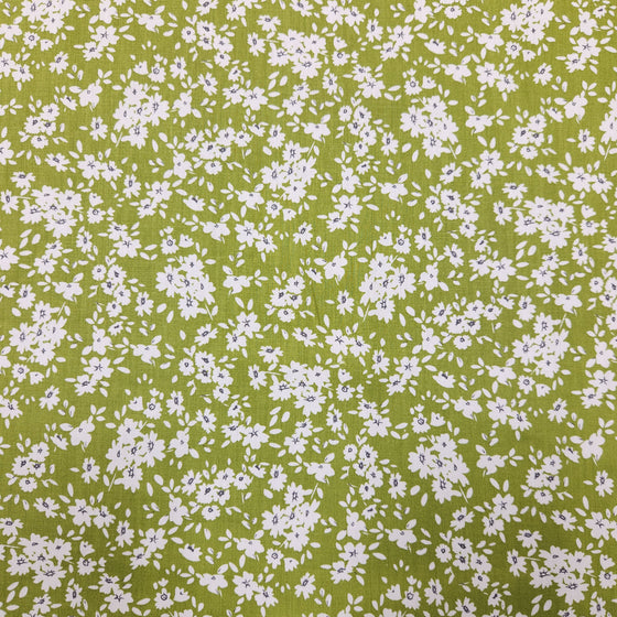 Dress Cotton 60" - Design 05, Floral Impressions, Green (Summer 2024)